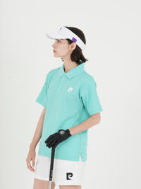 Back pcg logo short sleeve ladies polo｜MINT - model