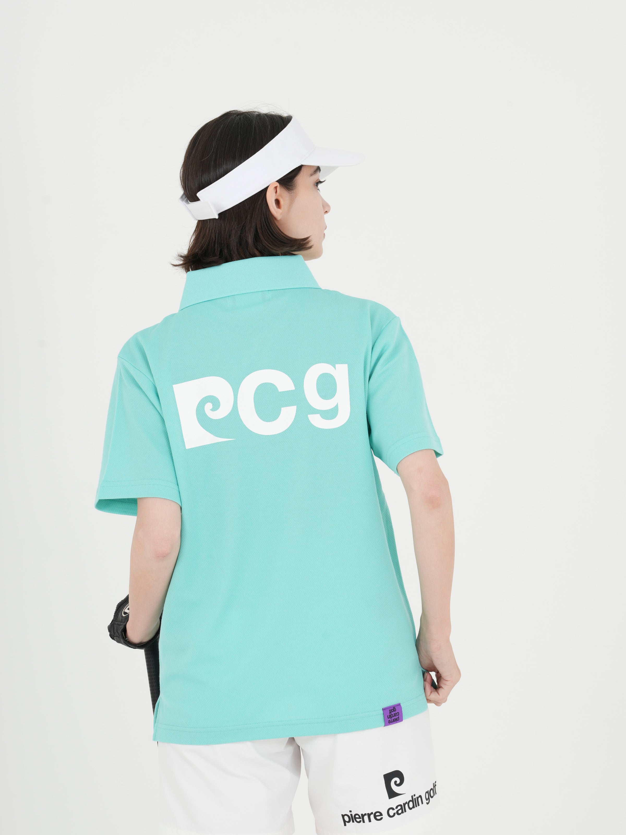 Back pcg logo short sleeve ladies polo｜MINT - model