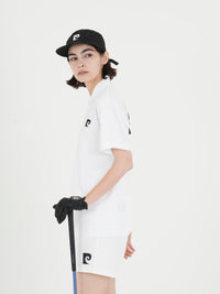 Back pcg logo short sleeve polo｜WHITE - model