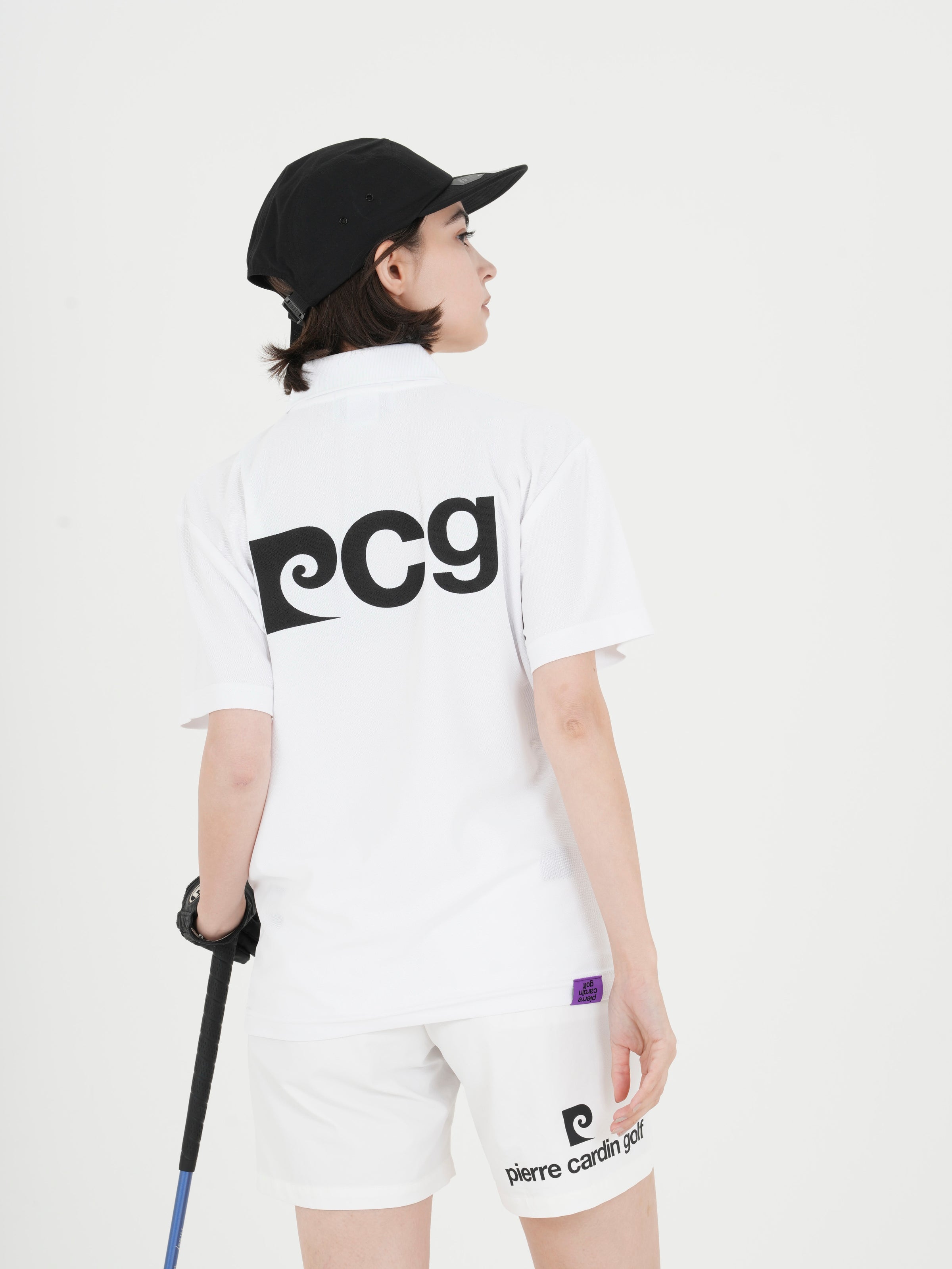 Back pcg logo short sleeve polo｜WHITE - model