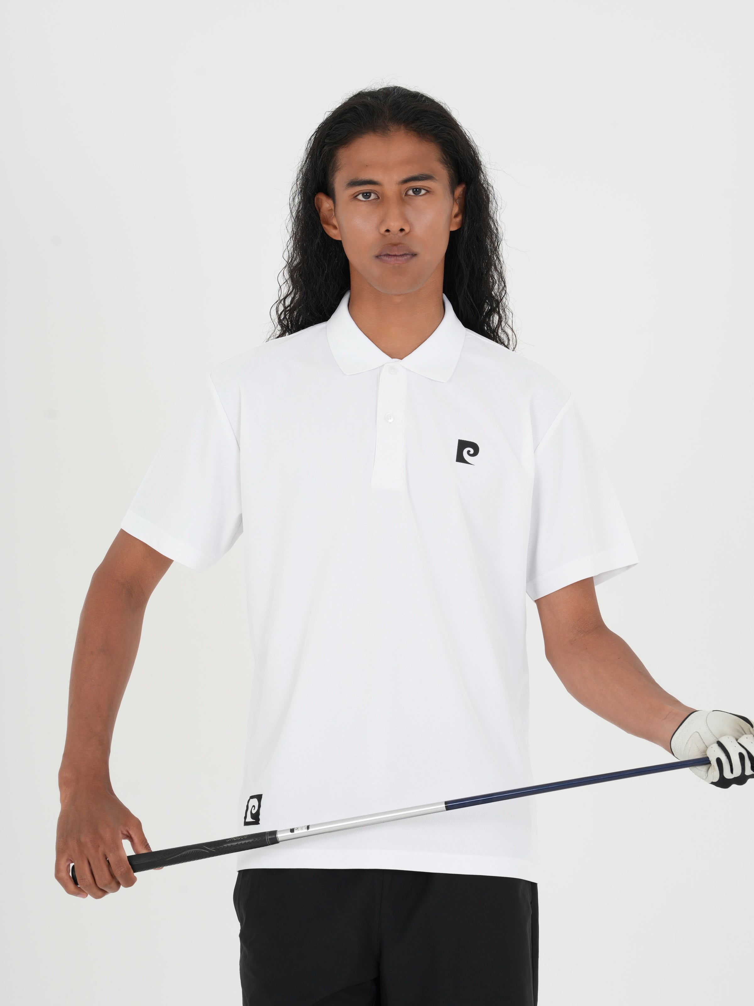 Back pcg logo short sleeve polo｜WHITE - model