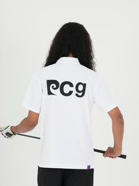 Back pcg logo short sleeve polo｜WHITE - model