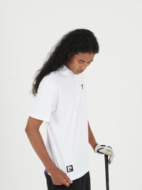 Back pcg logo short sleeve polo｜WHITE - model