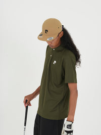 Back pcg logo short sleeve polo｜KHAKI - model