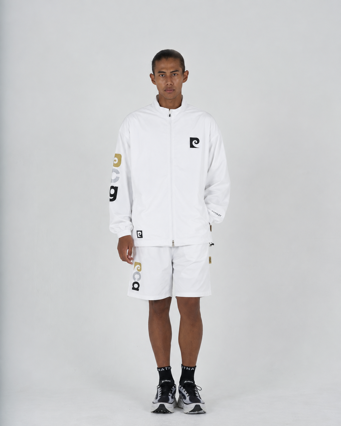 pierre cardin golf × ESTNATION logodesign long sleeve zip blouson｜WHITE