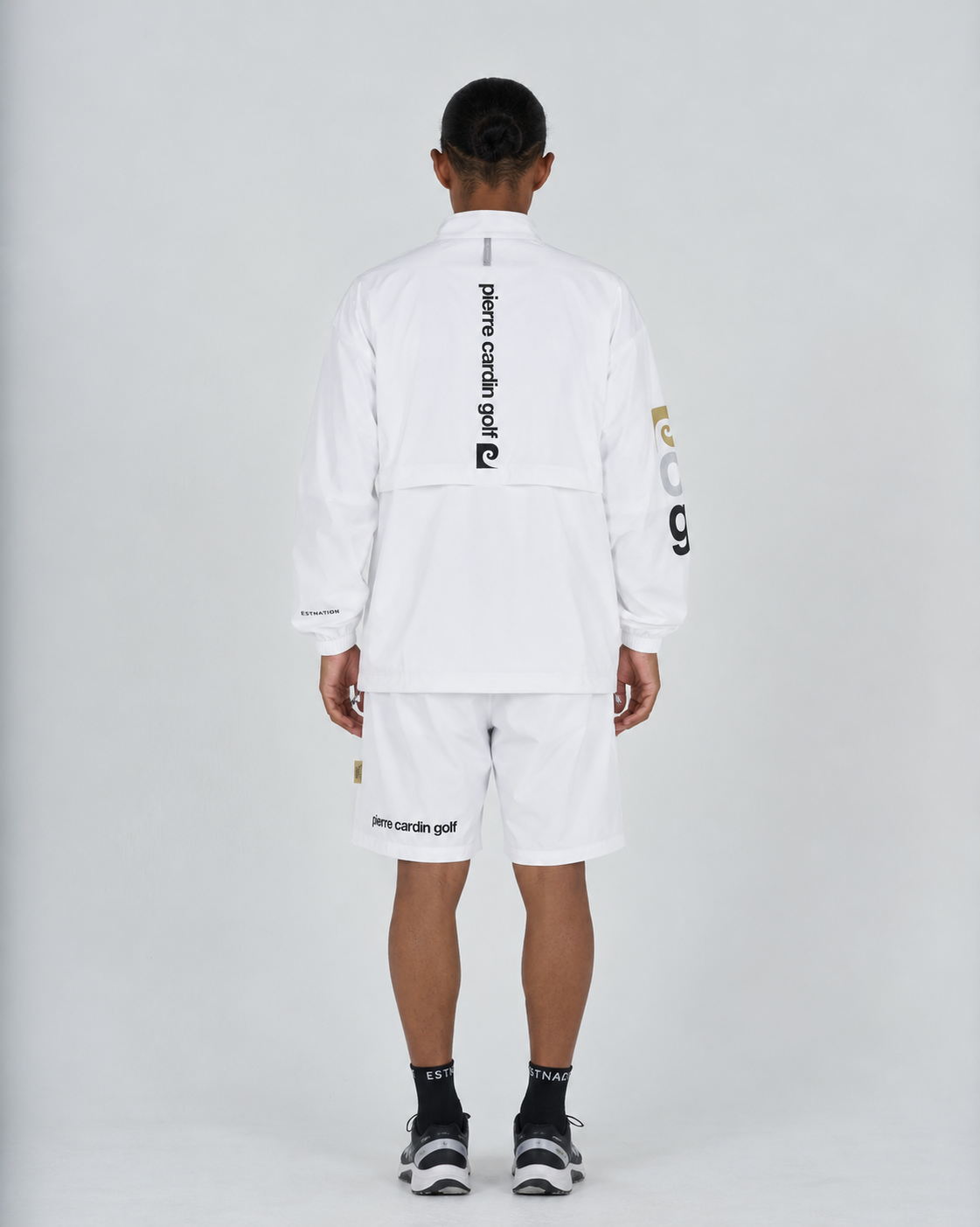 pierre cardin golf × ESTNATION logodesign long sleeve zip blouson｜WHITE