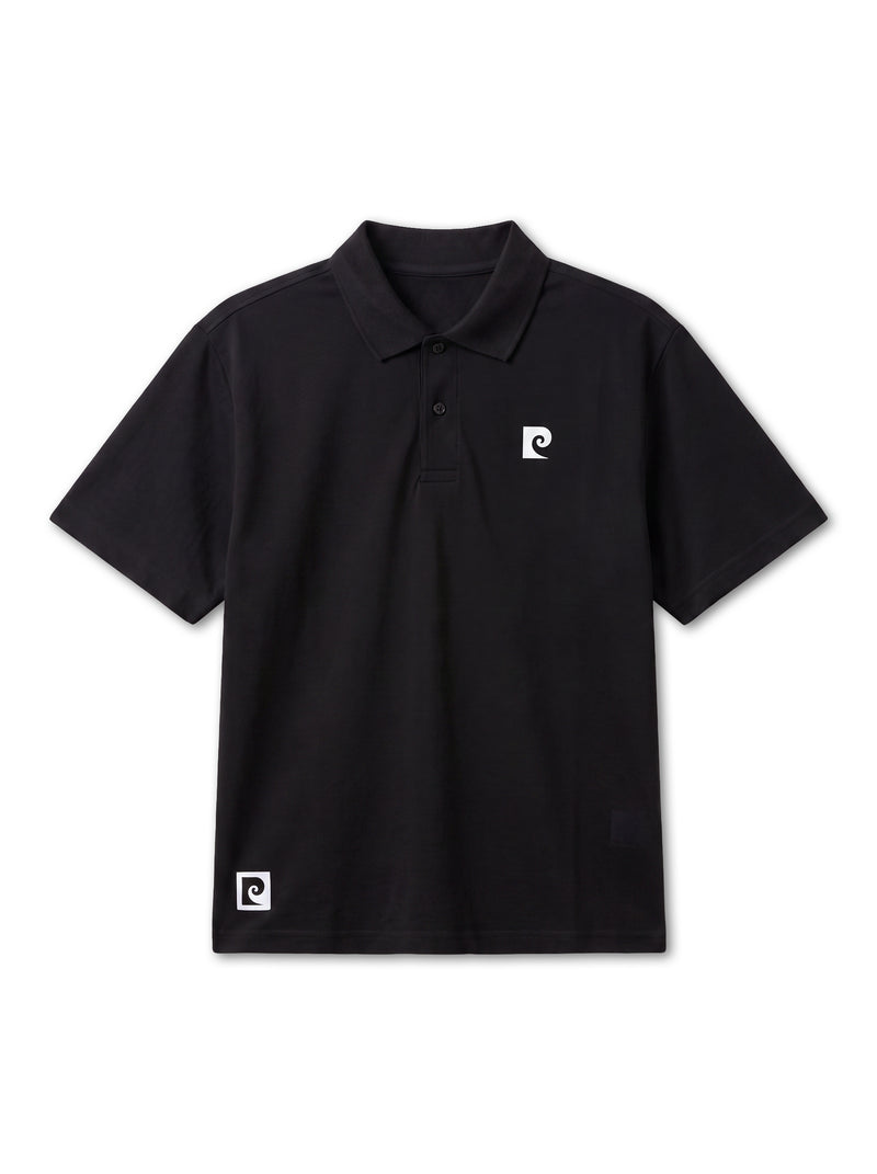 Back pcg logo short sleeve polo｜BLACK - product