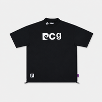 graphic P short sleeve mock-neck｜BLACK × WHITE - product