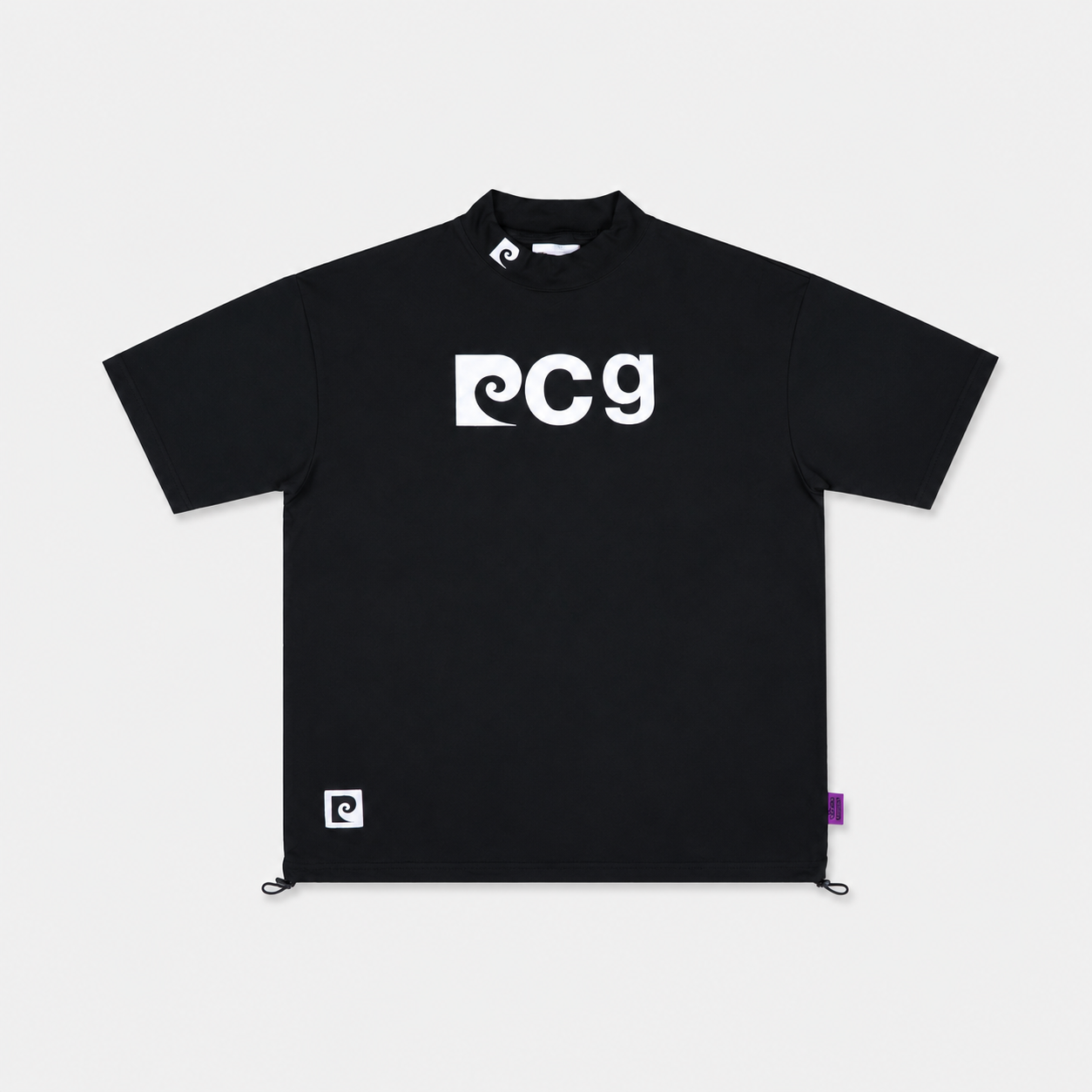 graphic P short sleeve mock-neck｜BLACK × WHITE - product