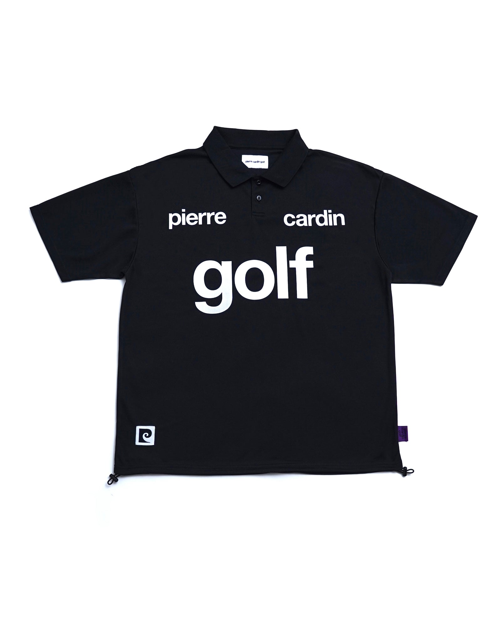 logodesign short sleeve polo | BLACK × WHITE