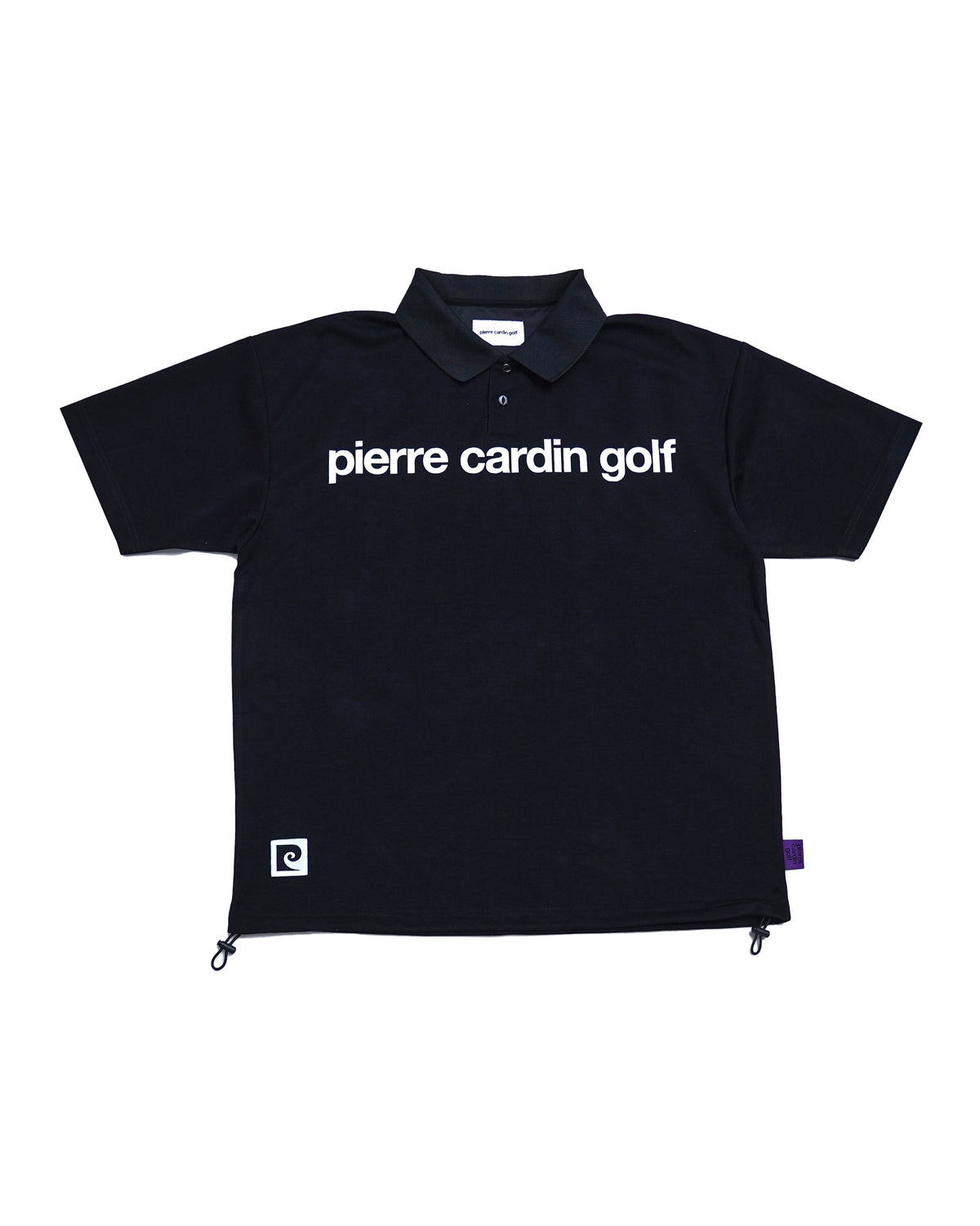 pierre cardin golf P logo short sleeve polo | BLACK