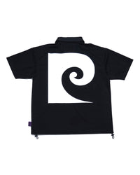 P logo short sleeve polo | BLACK