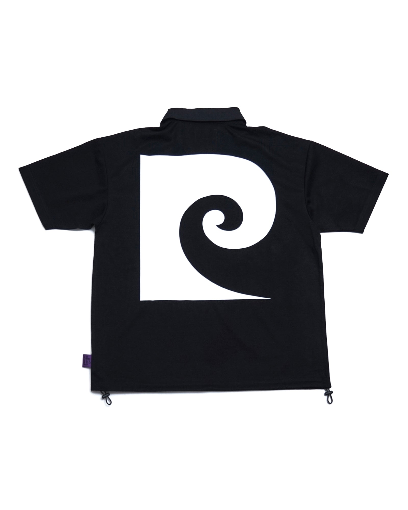 P logo short sleeve polo | BLACK