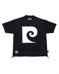 P logo short sleeve mock-neck | BLACK