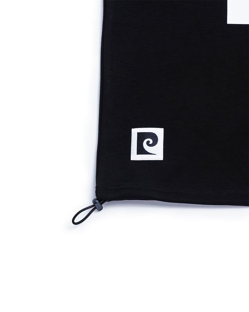 pierre cardin golf P logo short sleeve mock-neck | BLACK