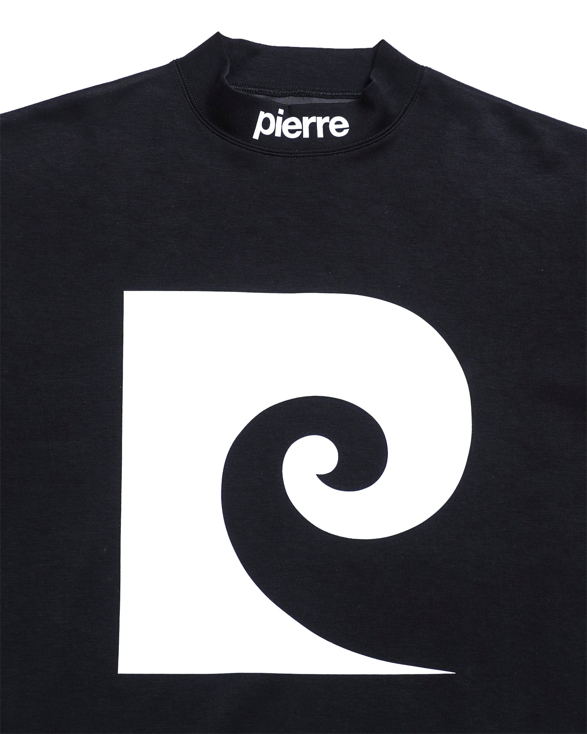 pierre cardin golf P logo short sleeve mock-neck | BLACK