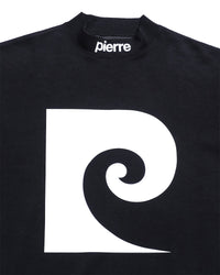 P logo short sleeve mock-neck | BLACK