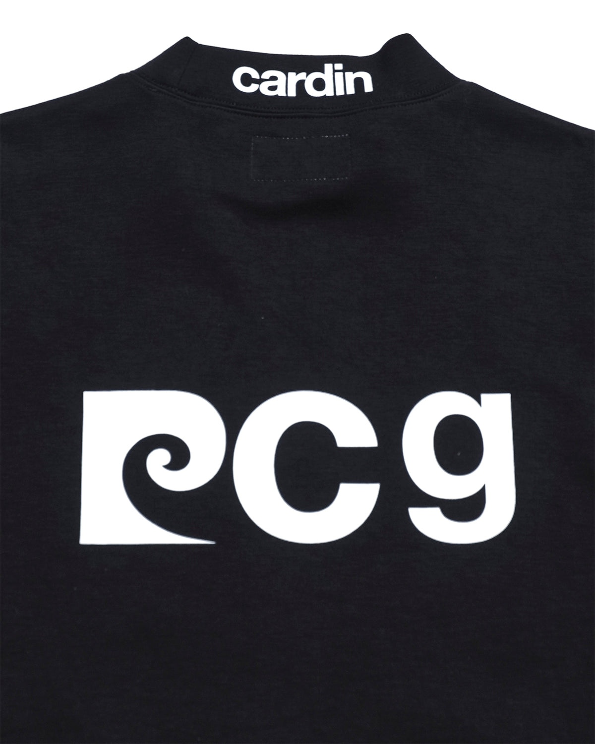 pierre cardin golf P logo short sleeve mock-neck | BLACK