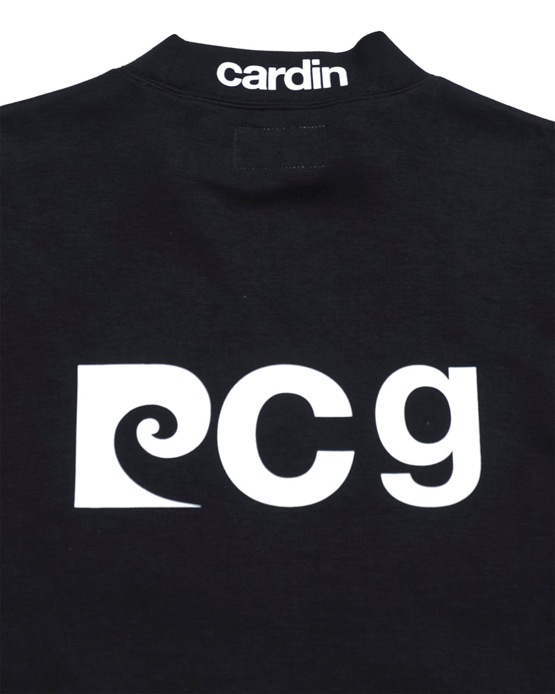 pierre cardin golf P logo short sleeve mock-neck | BLACK