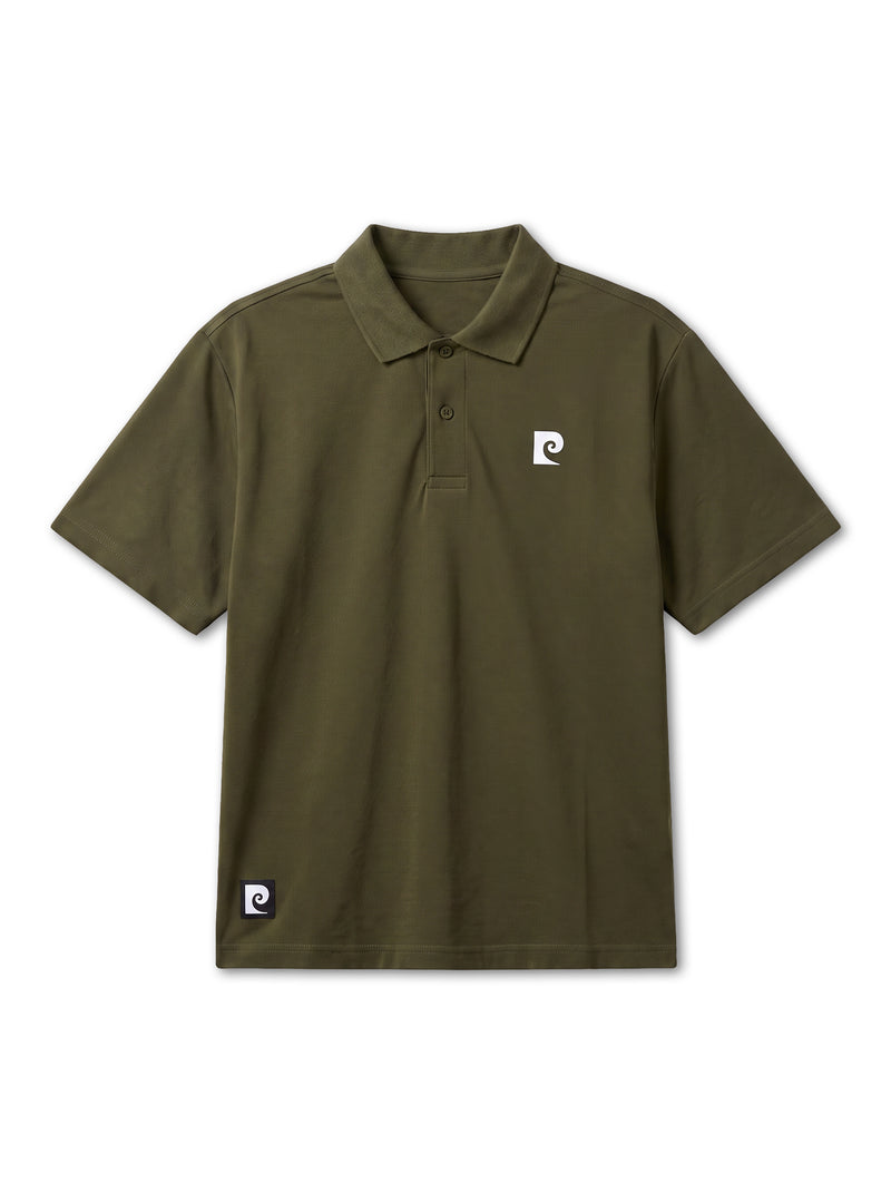 Back pcg logo short sleeve polo｜KHAKI - product