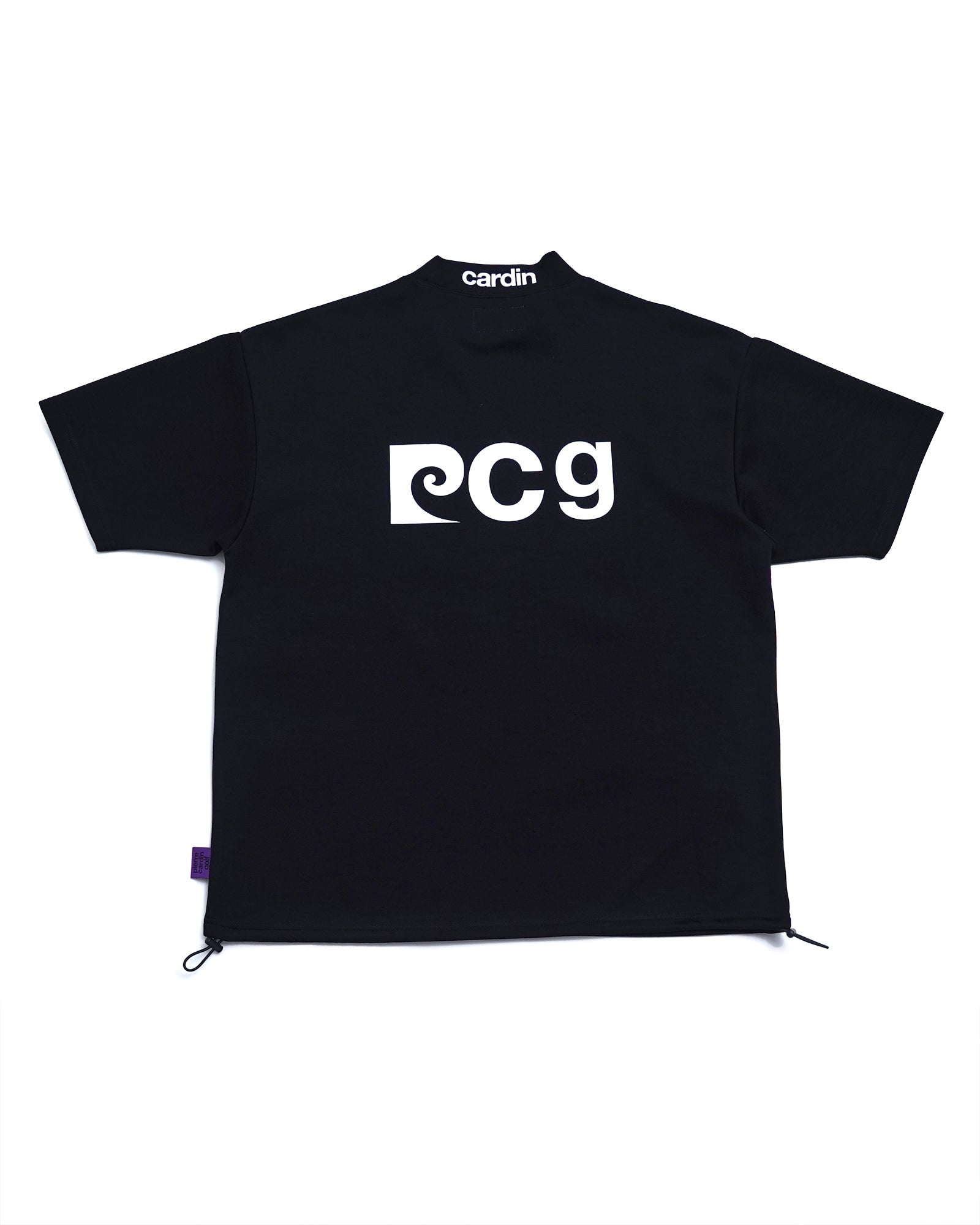 P logo short sleeve mock-neck | BLACK