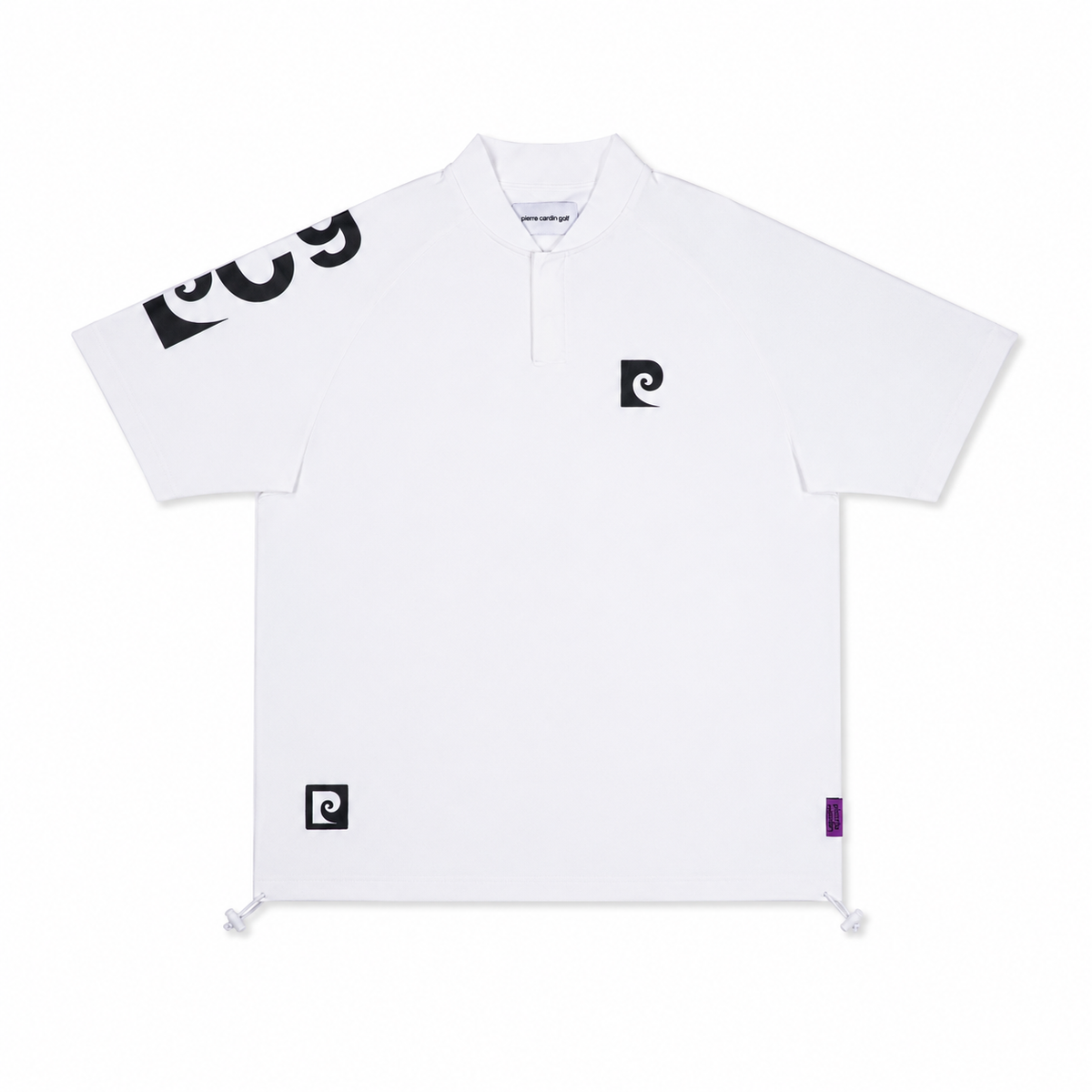sleeve logo short sleeve henry neck｜WHITE × BLACK