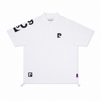 sleeve logo short sleeve henry neck｜WHITE × BLACK