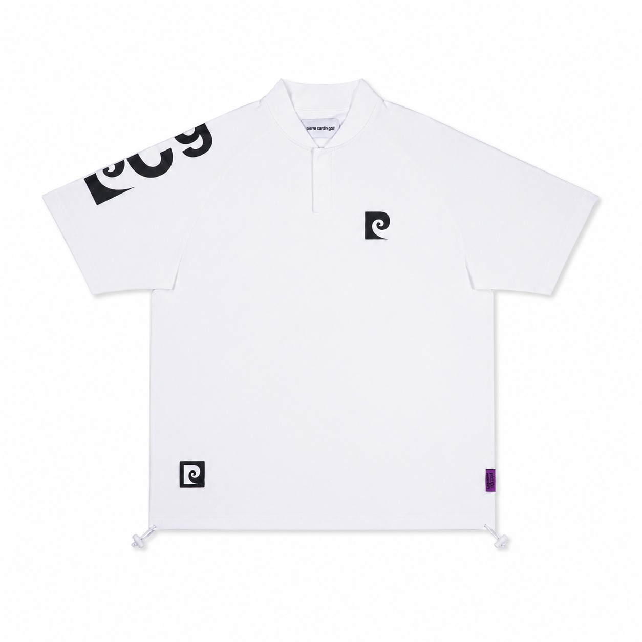 sleeve logo short sleeve henry neck｜WHITE × BLACK