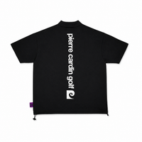 back logo short sleeve mock-neck｜BLACK × WHITE - product