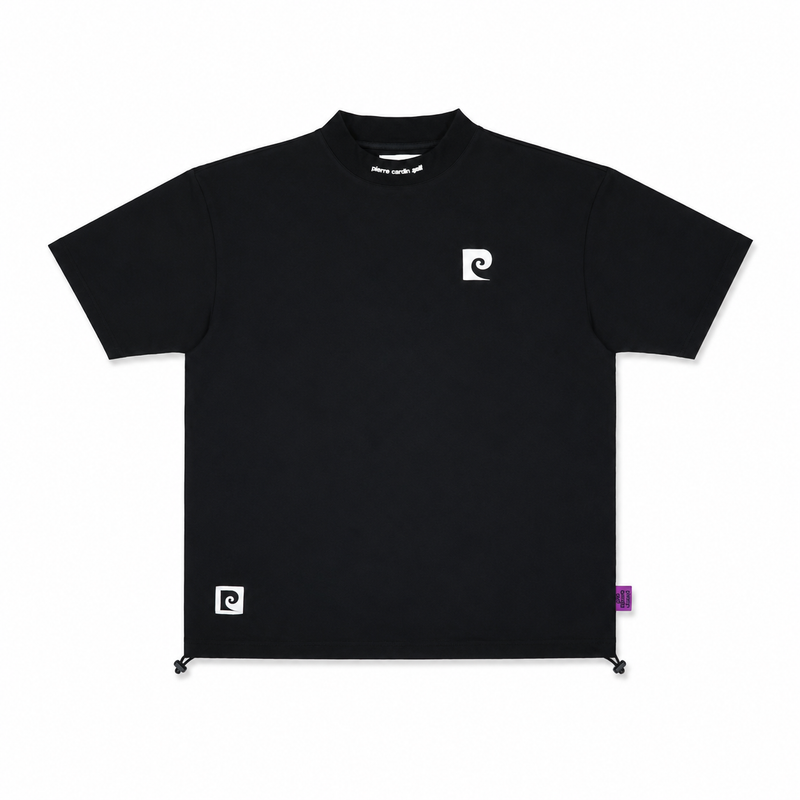 RFLG BACK LOGO MOCK NECK TEE Lサイズ　ブラック pierre cardin golf back logo short sleeve mock-neck｜pierre cardin
