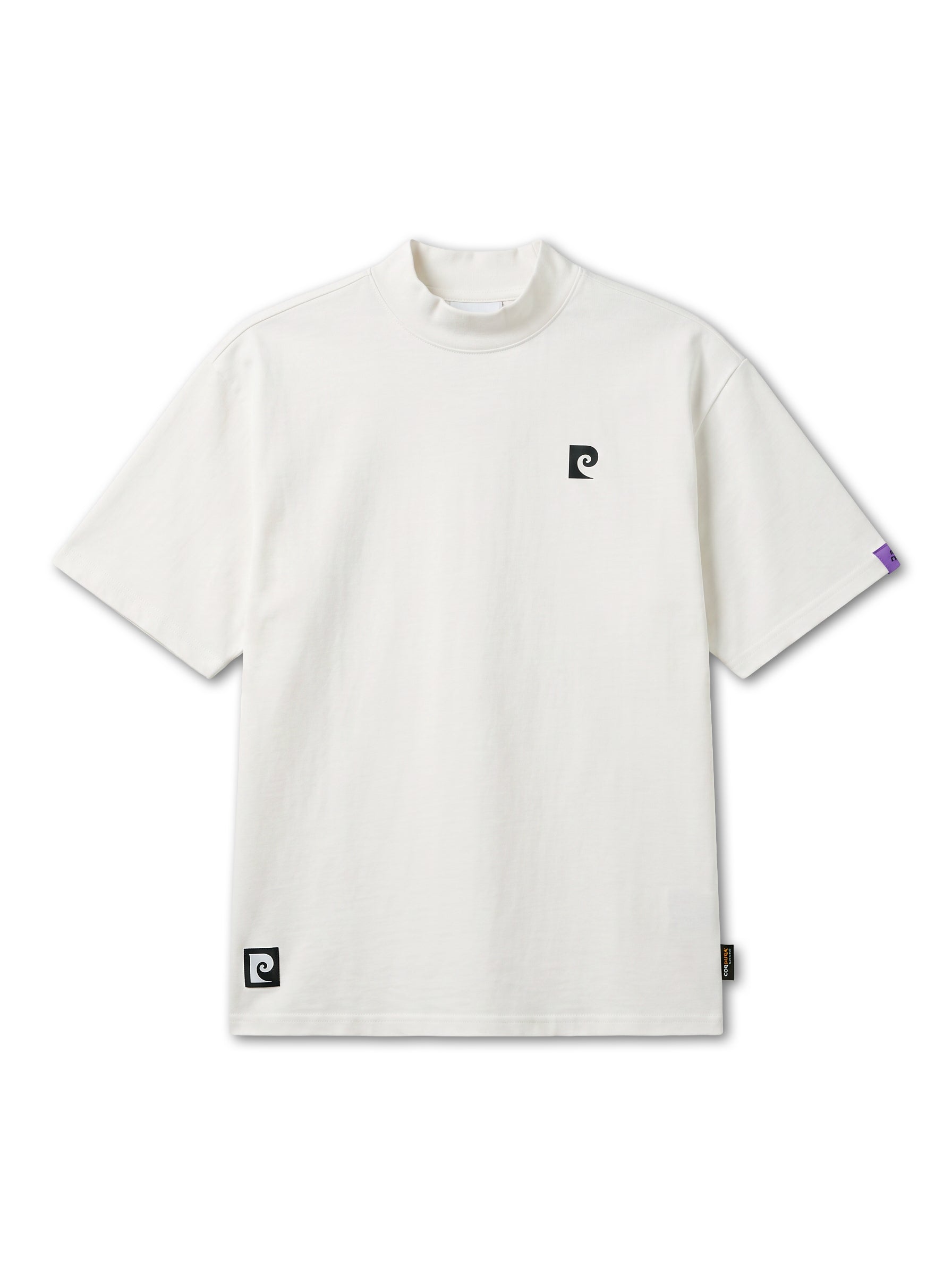 Back logo short sleeve mock neck｜WHITE - product