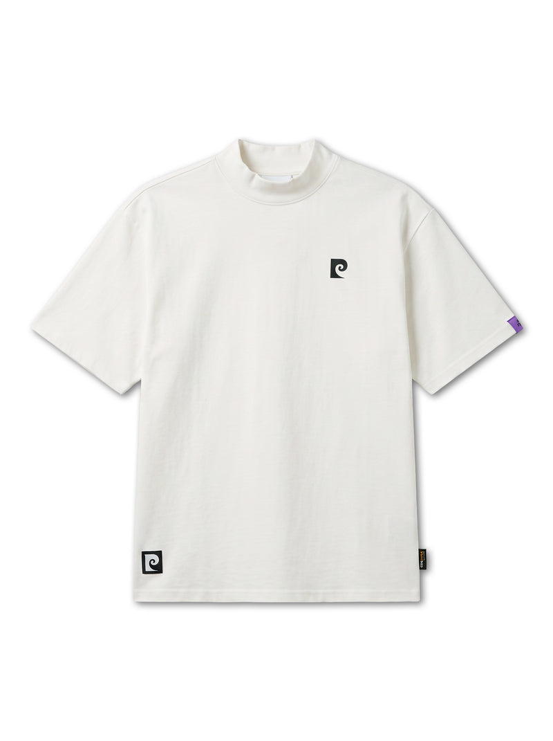 Back logo short sleeve mock neck｜WHITE - product