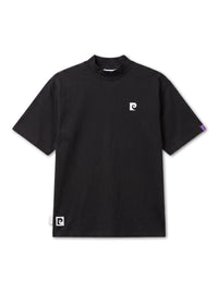 Back logo short sleeve mock neck｜BLACK - product