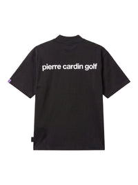 Back logo short sleeve mock neck｜BLACK - product
