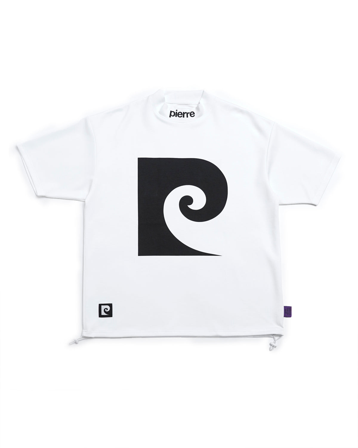 pierre cardin golf P logo short sleeve mock-neck | WHITE