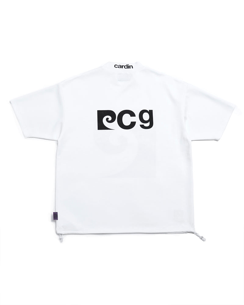 pierre cardin golf P logo short sleeve mock-neck | WHITE