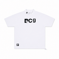 graphic P short sleeve mock-neck｜WHITE × BLACK - product