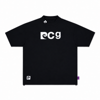 graphic P short sleeve mock-neck｜BLACK × GREEN - product