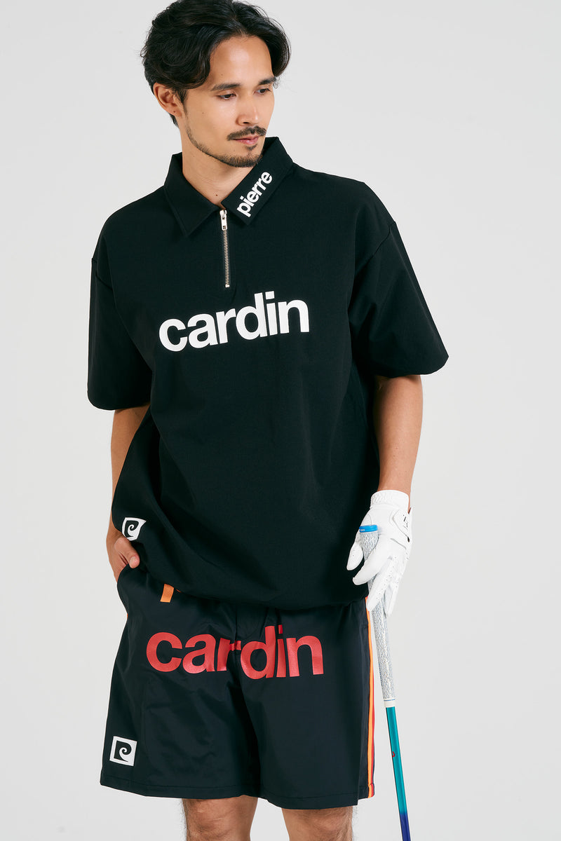 pierre cardin golf logodesignshort sleeve zippolo | BLACK × WHITE