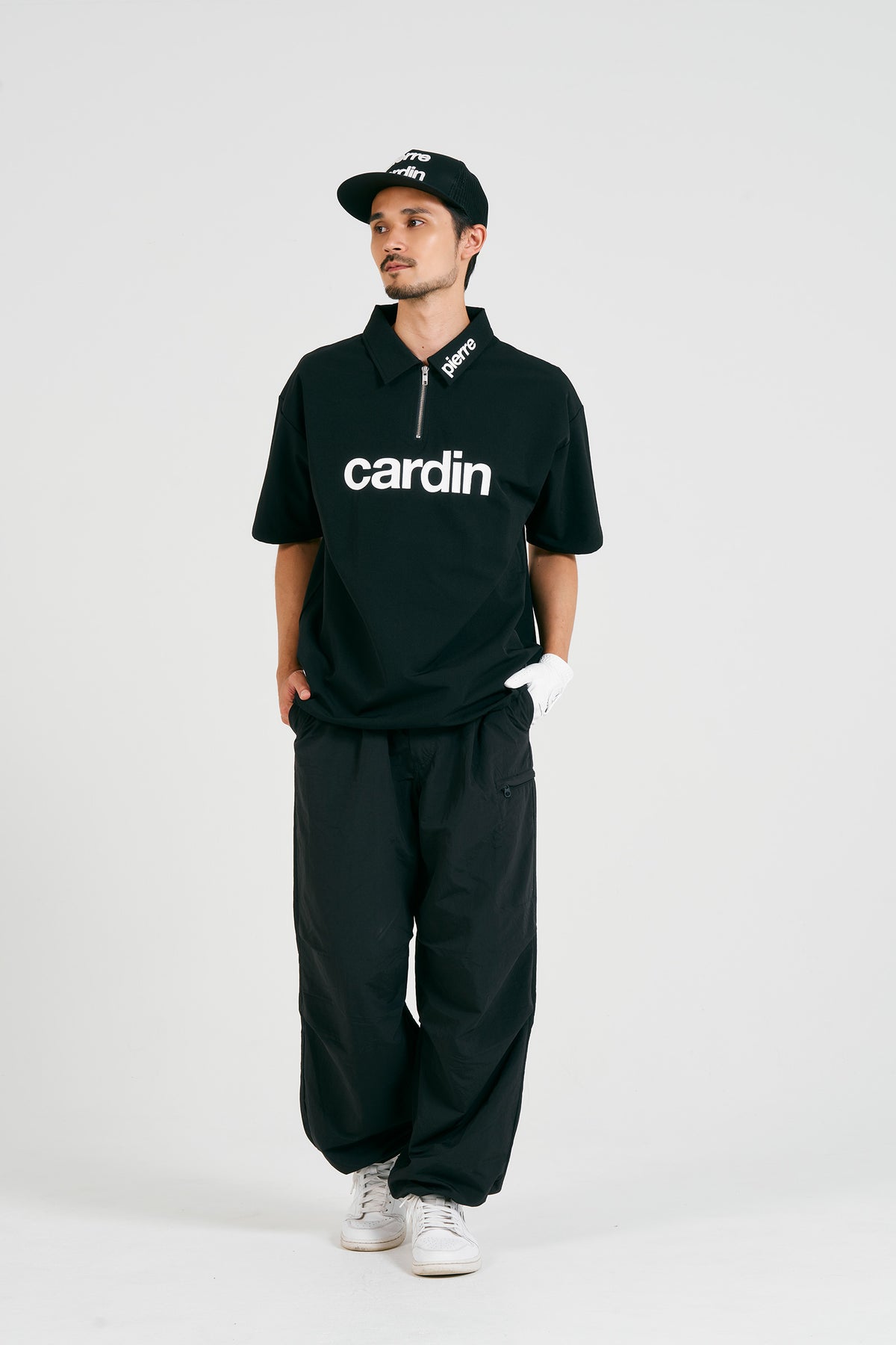 pierre cardin golf logodesignshort sleeve zippolo | BLACK × WHITE