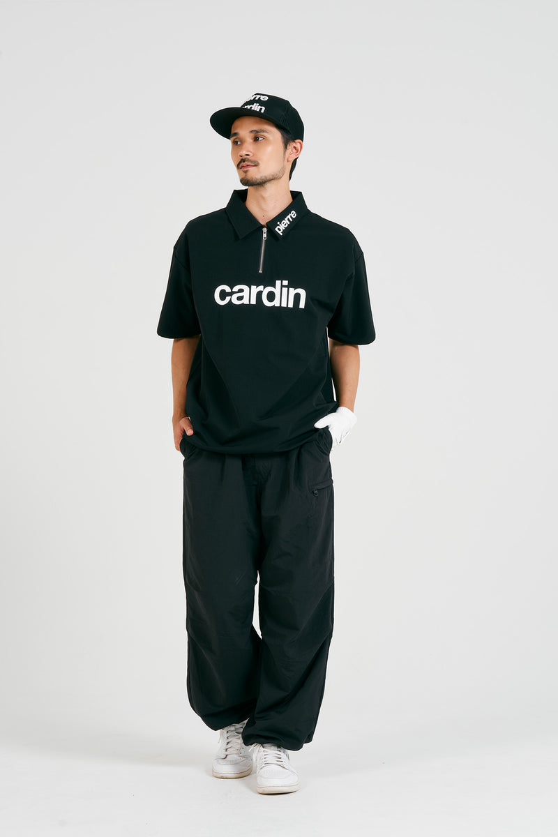 pierre cardin golf logodesignshort sleeve zippolo | BLACK × WHITE
