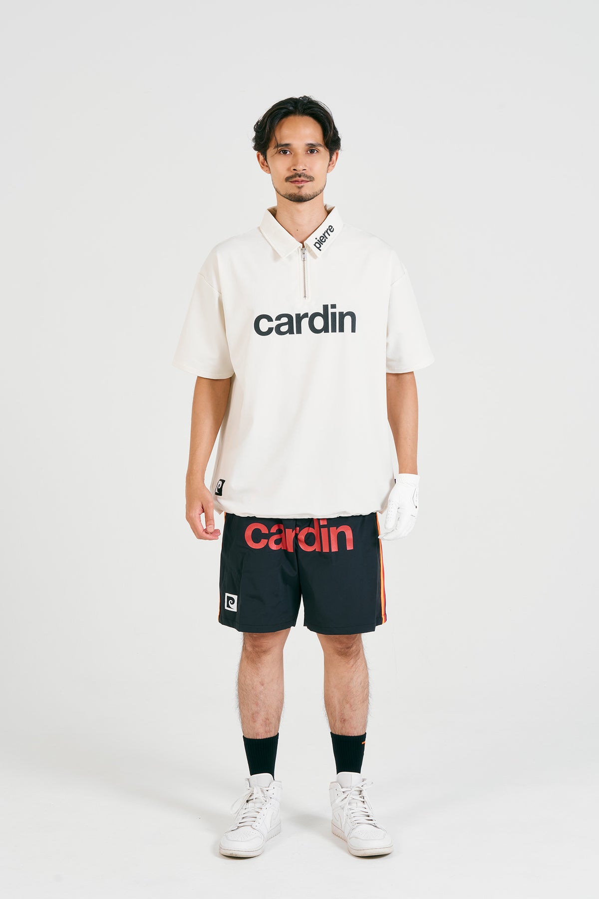 pierre cardin golf logodesignshort sleeve zippolo | WHITE × BLACK