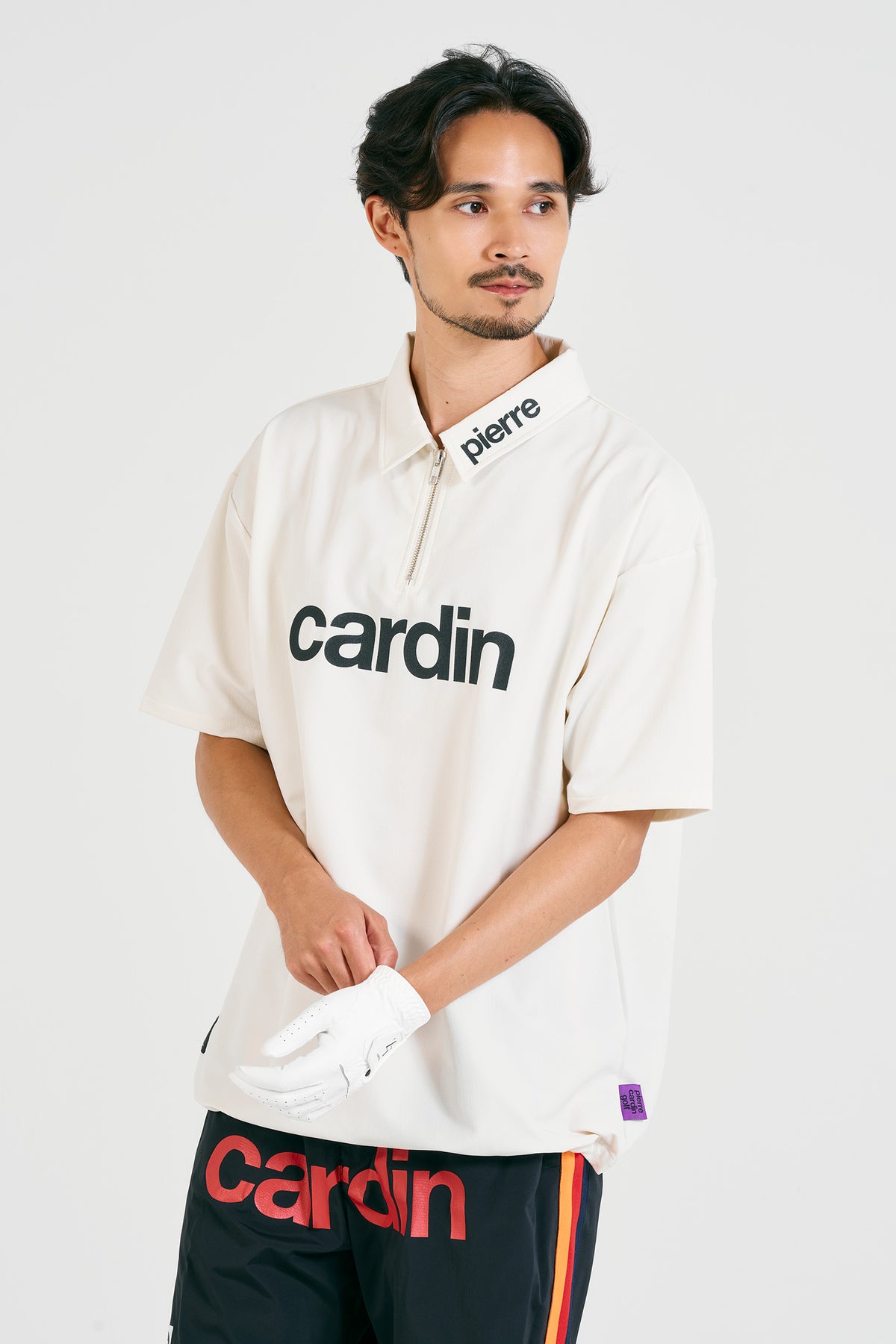 pierre cardin golf logodesignshort sleeve zippolo | WHITE × BLACK