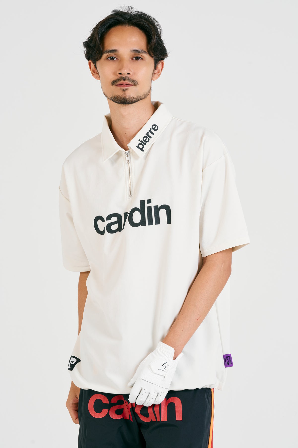 pierre cardin golf logodesignshort sleeve zippolo | WHITE × BLACK