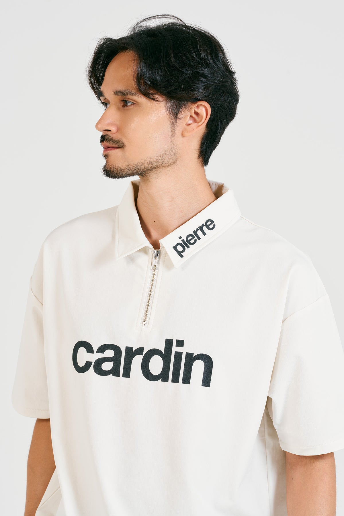 pierre cardin golf logodesignshort sleeve zippolo | WHITE × BLACK