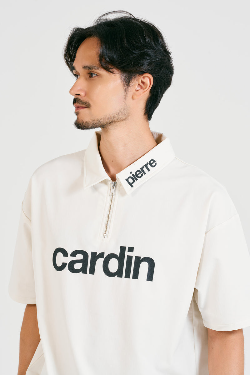 pierre cardin golf logodesignshort sleeve zippolo | WHITE × BLACK