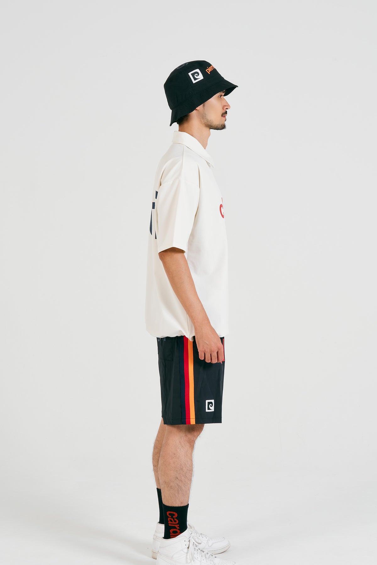 pierre cardin golf logodesignshort sleeve zippolo | WHITE × MULTI