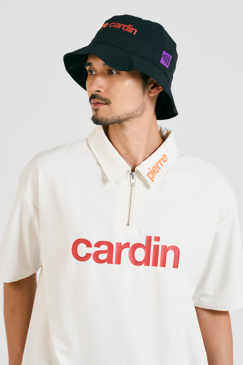 pierre cardin golf logodesignshort sleeve zippolo | WHITE × MULTI