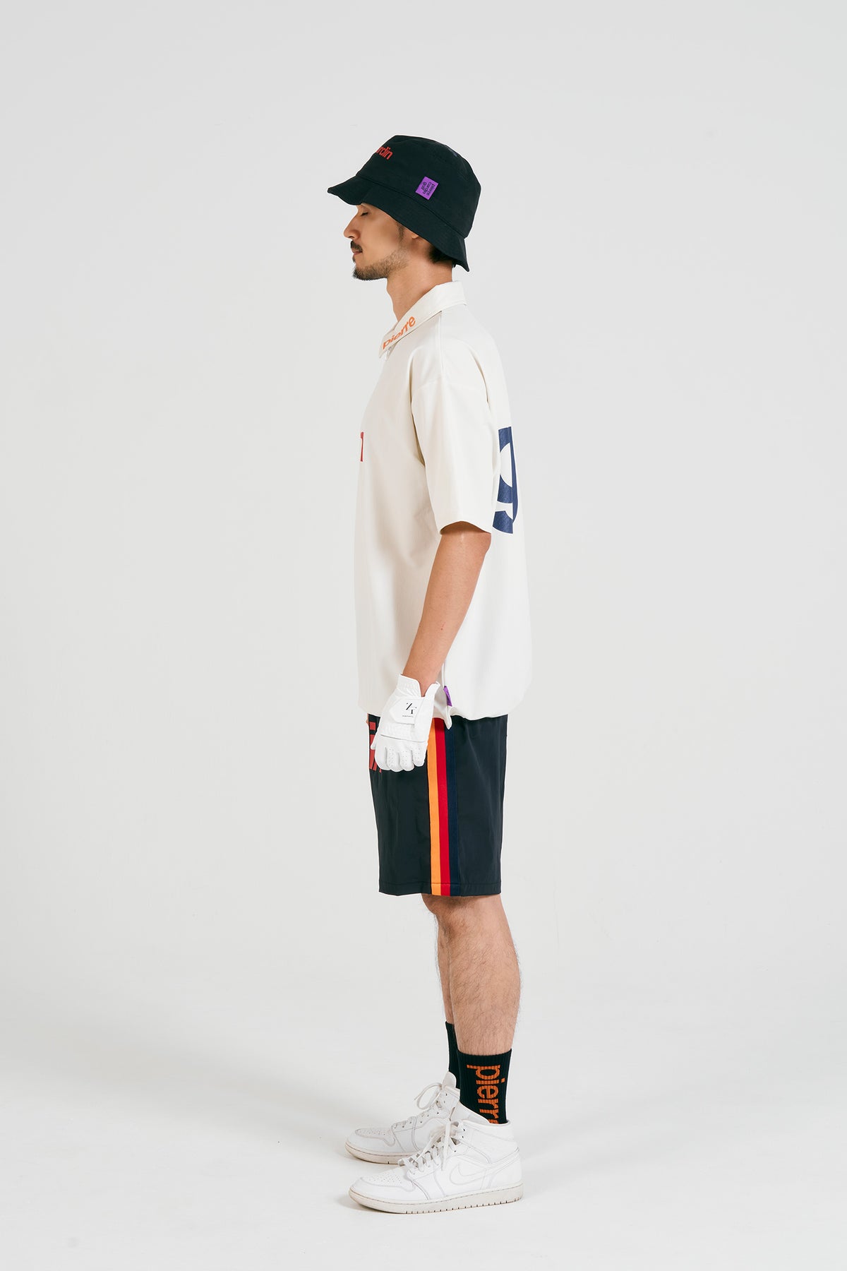 pierre cardin golf logodesignshort sleeve zippolo | WHITE × MULTI