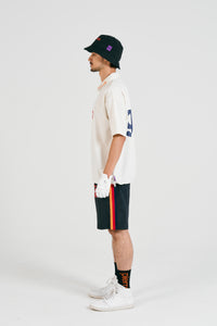 logodesignshort sleeve zippolo | WHITE × MULTI